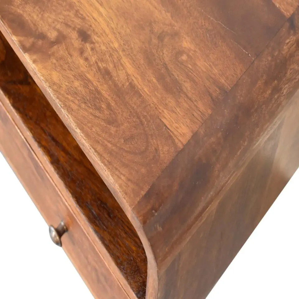 Artisan Furniture Solid hout Kastanje Gebogen TV meubel