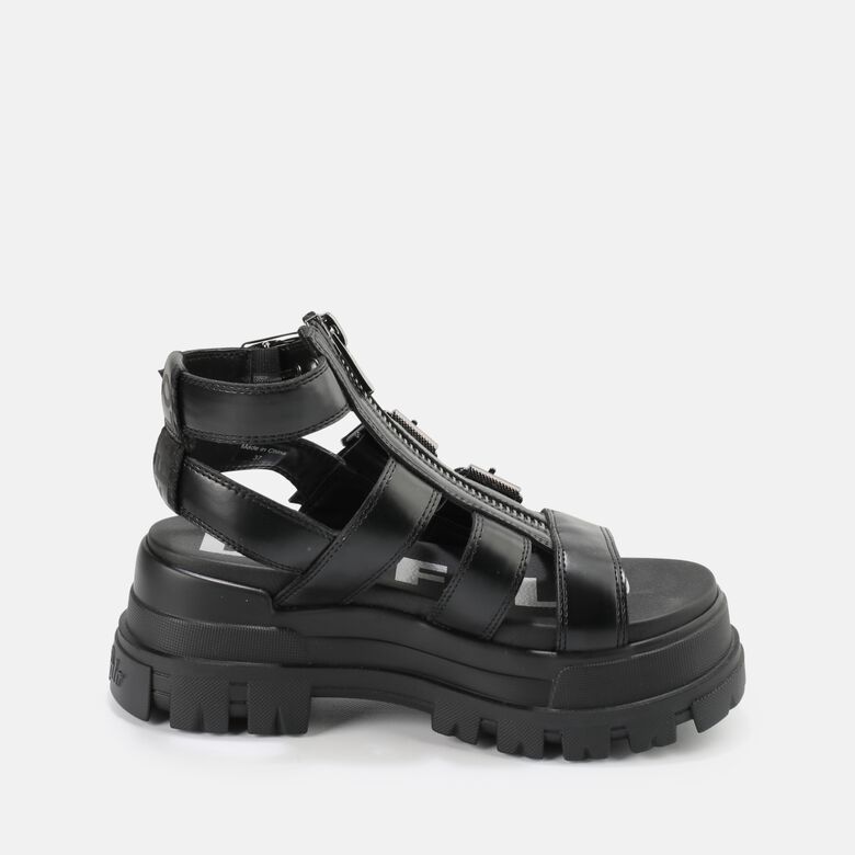 GLD ZIP sandales à plateforme véganes, noir
