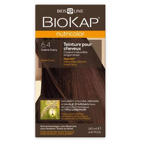Biokap Nutricolor Tinta para Cabelo 6.4 Cobre Curry 140ml