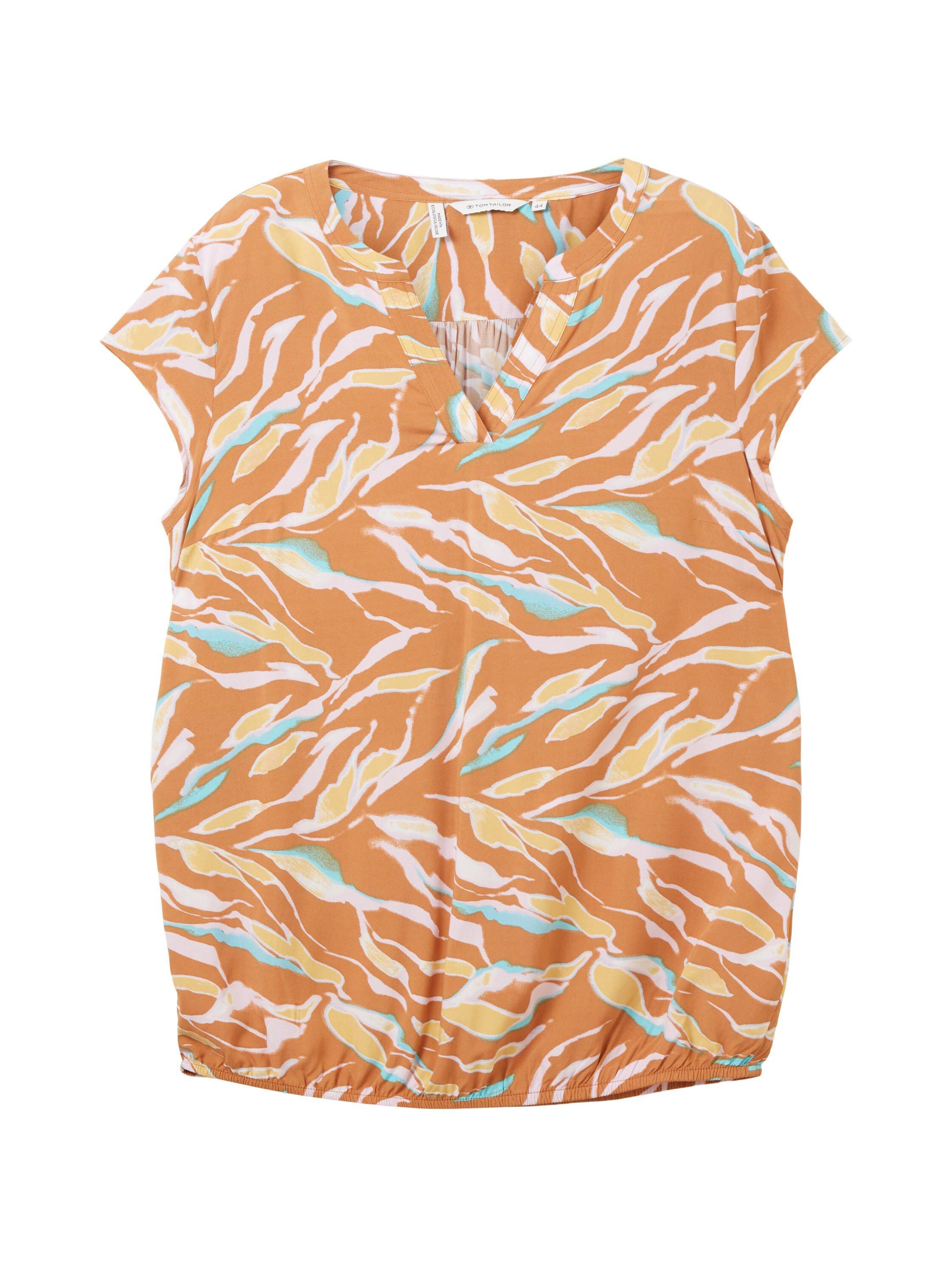 Blusenshirt mit Alloverdruck und Gummizugbund