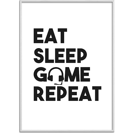 Gamer, Eat Sleep Game Repeat - 50x70 cm