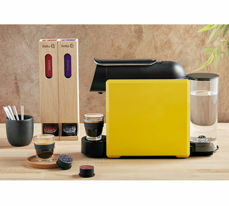 Machine à café capsules Delta Q Mini Qool - Jaune + Offre cadeau