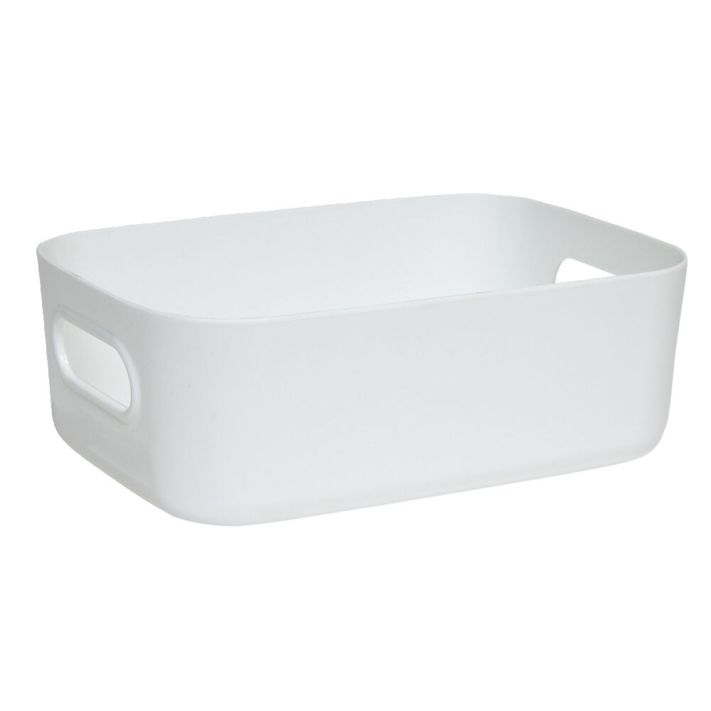 Panière de rangement plastique 20,5x14xH7,5cm (3 modèles)