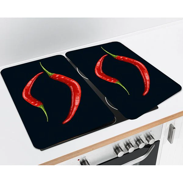 Set de 2 couvre plaques protection motifs Piments Wenko by Maximex