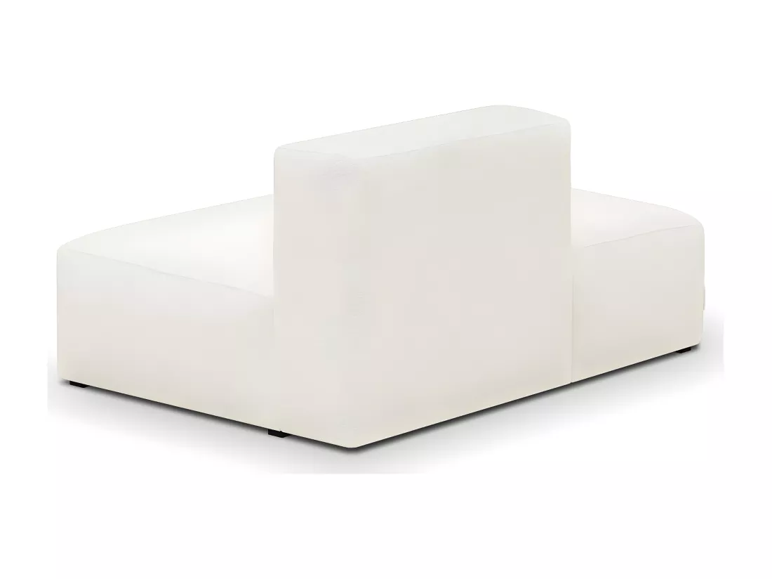 Module d'angle ouvert à gauche 2 places en tissu bouclette écru - Modulo