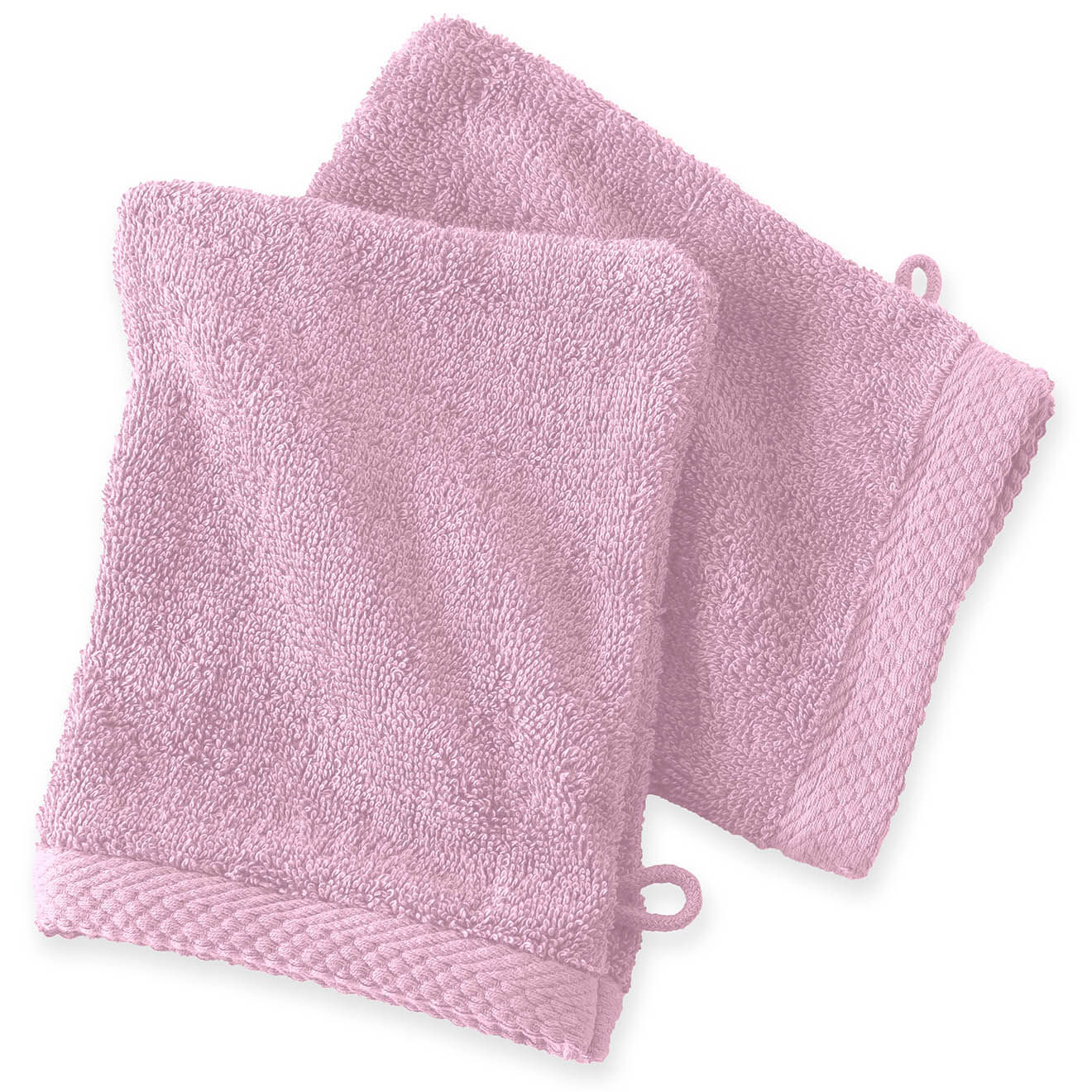Soft by Perle de Coton 2 Gants de toilette rose poudré - 16x21 cm
