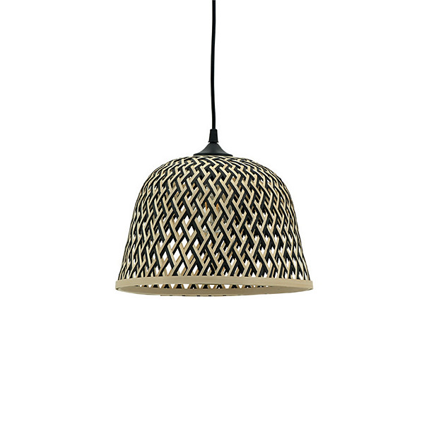 Suspension Cali 27cm bambou, bicolore / noir