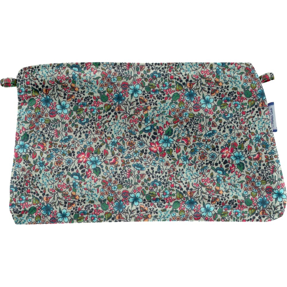 Pochette Tissu Fleur Mentholé