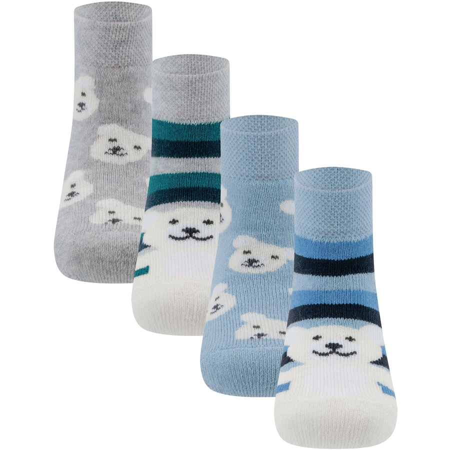Ewers Socken 4er Pack Thermo Teddy blau-grün
