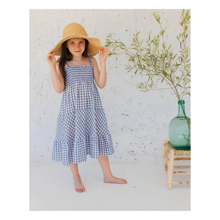 Búho Robe Vichy Mousseline | Bleu