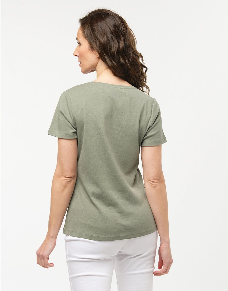 T-shirt 100% coton kaki