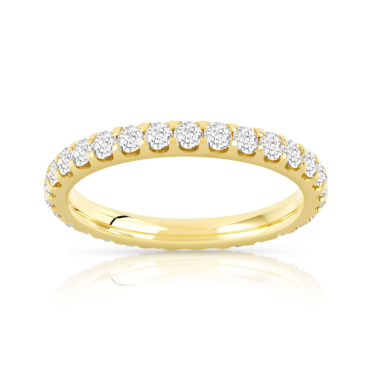Alliance or 750 jaune diamants synthétiques total 1 carat