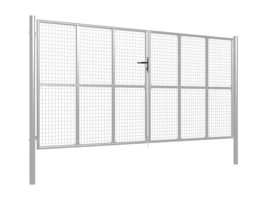 Porte de jardin Acier galvanisé 415x225 cm Argenté