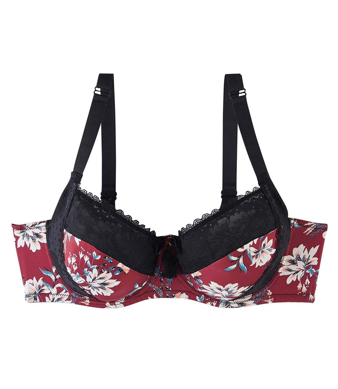 Soutien-gorge grand maintien bordeaux Pivoine