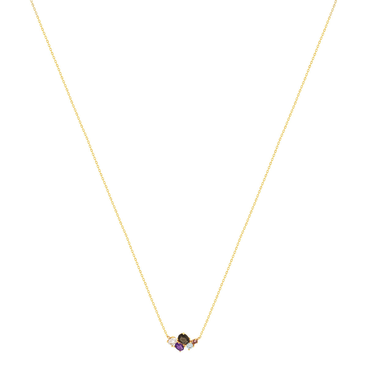Collier or 375 jaune pierres fines 43 cm