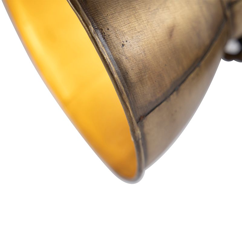 Plafondlamp brons 2-lichts met hout - Mangoes