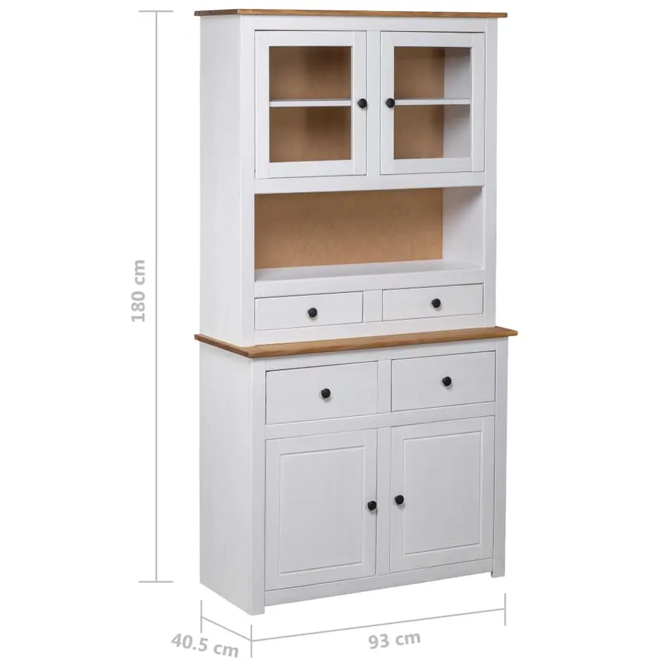 vidaXL - Hoge Kast - Wit - Grenenhout