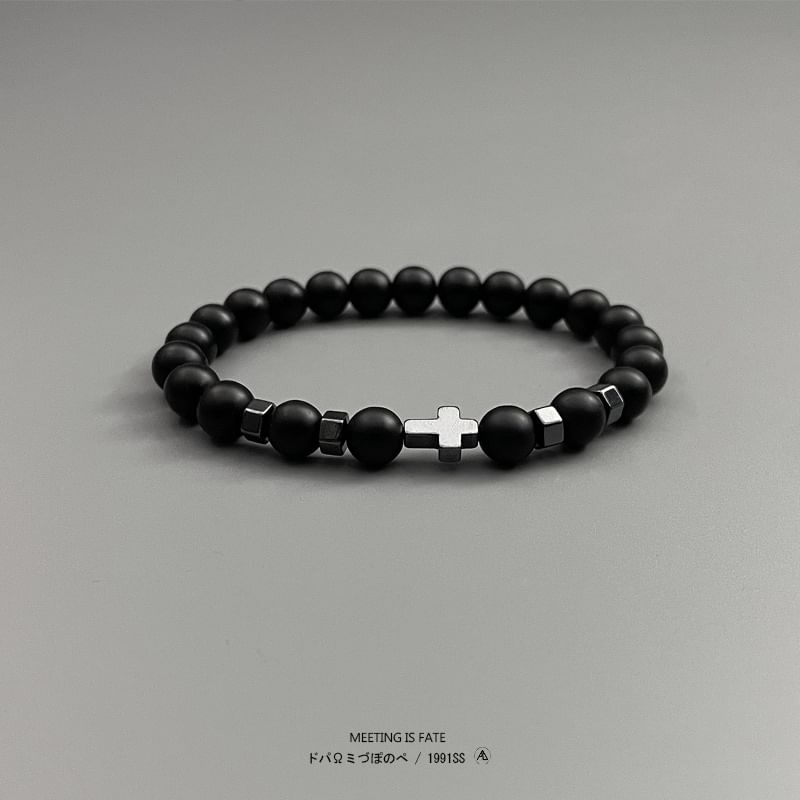 Elnge - Kruis Edelsteen Kralen Armband