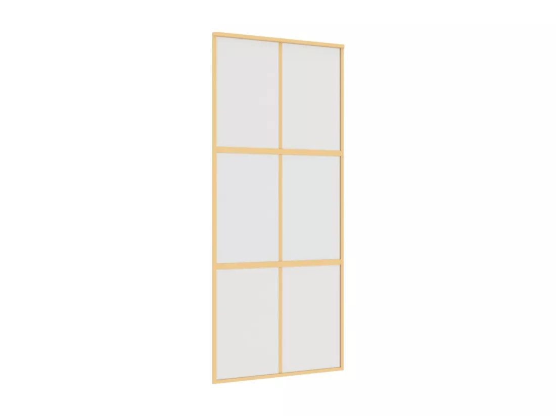 Porte coulissante doré 90x205 cm verre ESG dépoli et aluminium