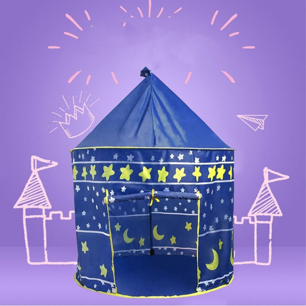 (105x135cm) Kinder Pop-Up Spielzelt Schloss Märchen Spieltipi   Tragetasche - Blau