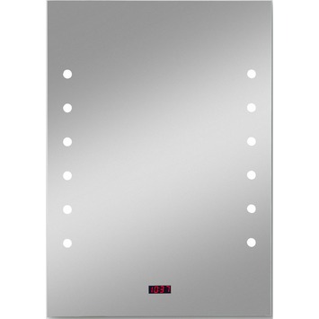 Plieger basic spiegel LED met klok 50 x 70 cm