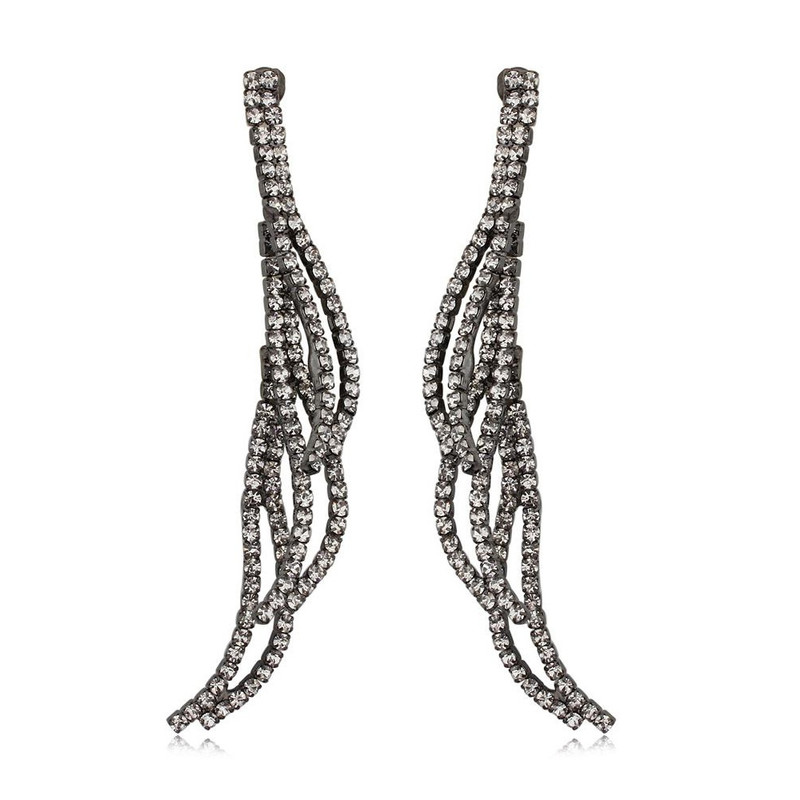 Boucles d'oreilles Pendantes en Cristal Blanc