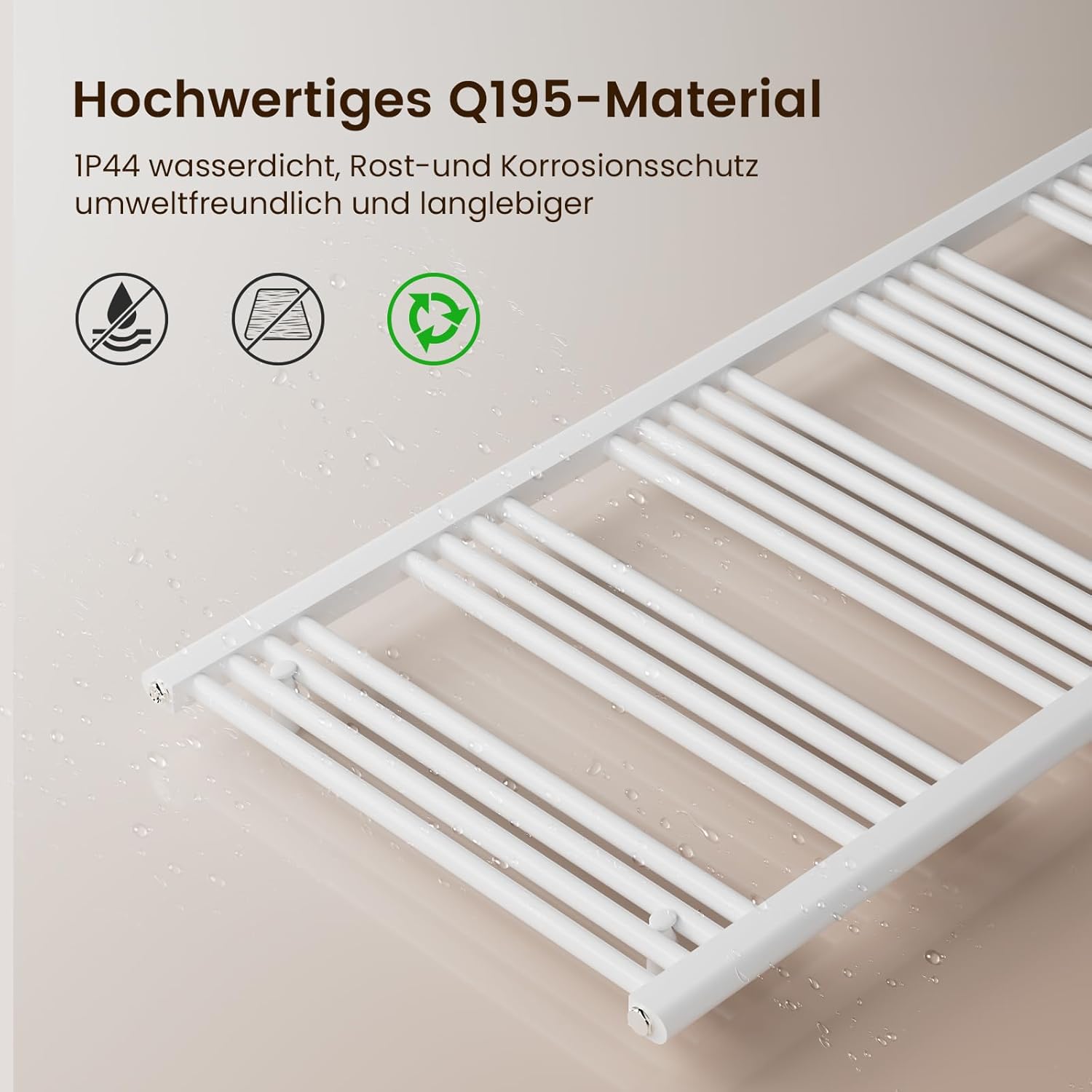 Heilmetz Weiß BadHeizkörper 60 x 180 cm Handtuchtrockner Bad-Heizkörper Handtuchheizkörper Mittelanschluss Heizung 860 Watt Leistung Handtuchwärmer