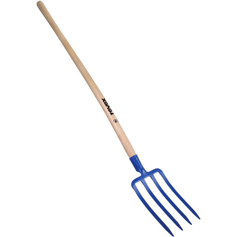 Fourche à bêcher 4 dents 30 cm avec manche bois pomme Revex