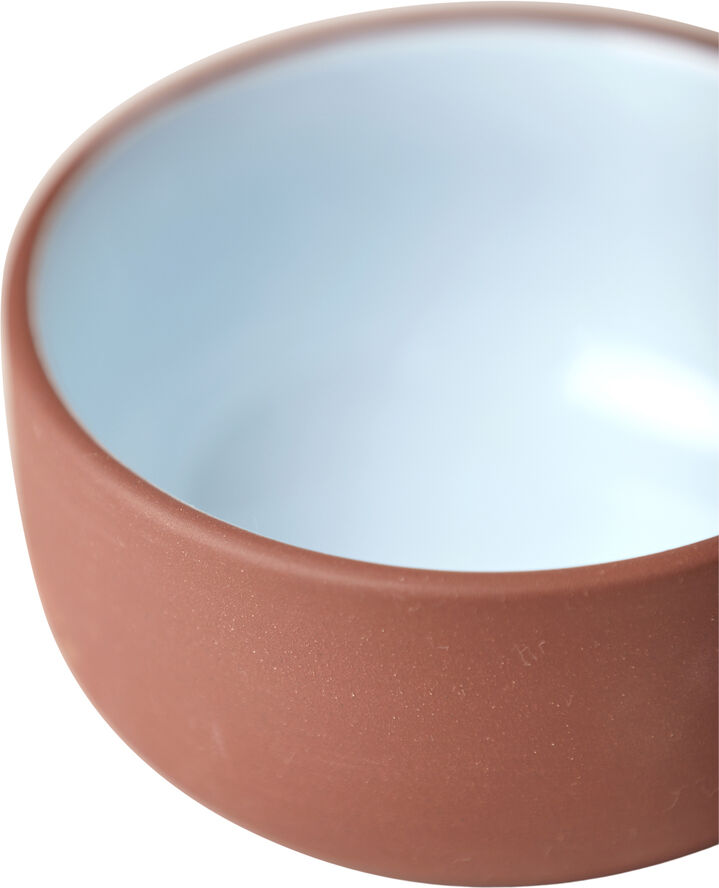 Studio About BOWL, MEDIUM, 2 PCS, CLAY TERRACOTTA, GLAZE LIGHT BLUE, 1256 143