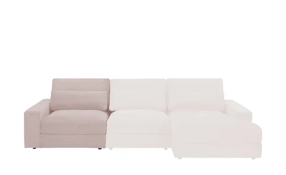 Element Branna Rosé Cordstoff mit Armlehne links