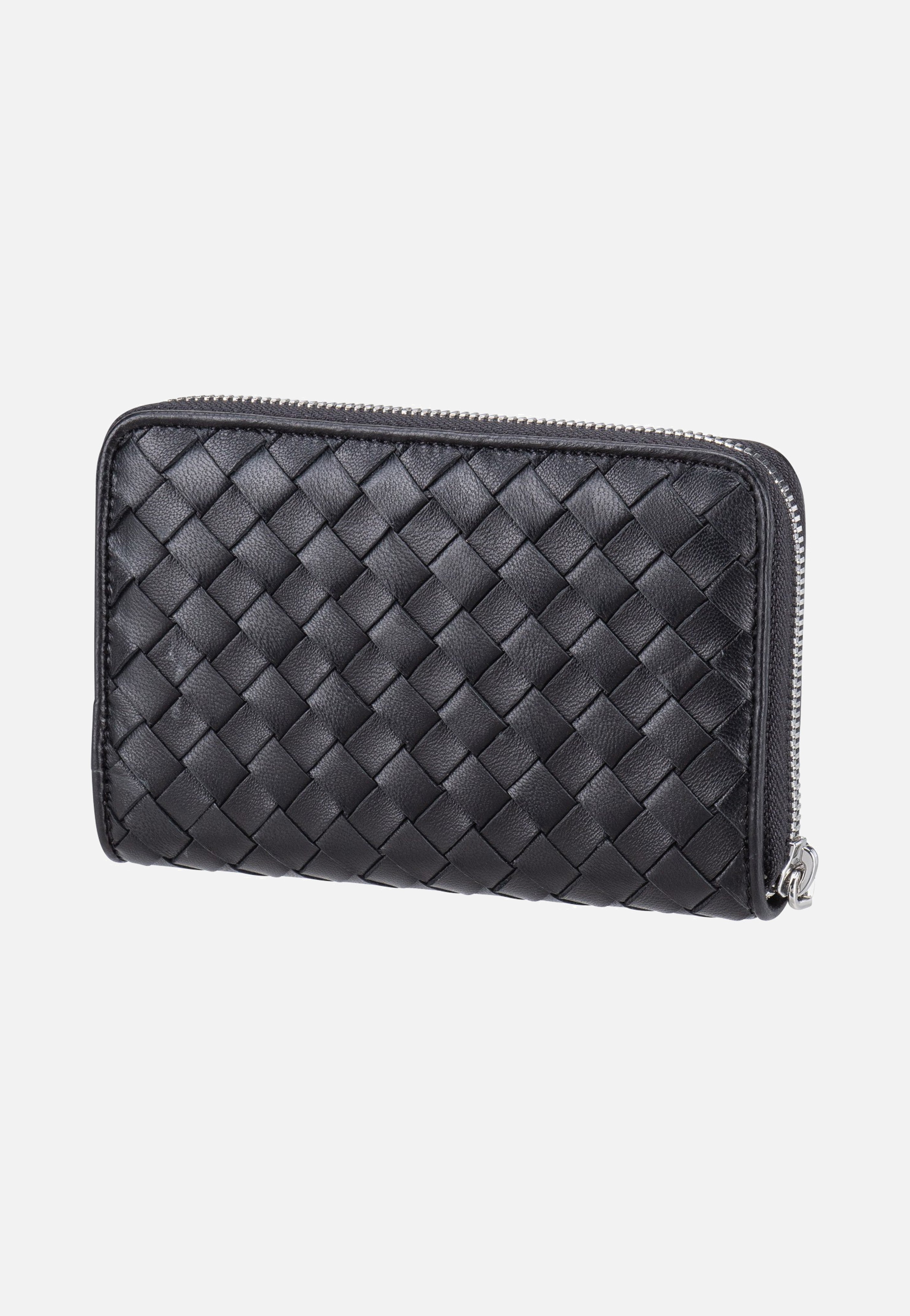 Piuma Weaving Wallet Black/Nickel - Portemonnaie