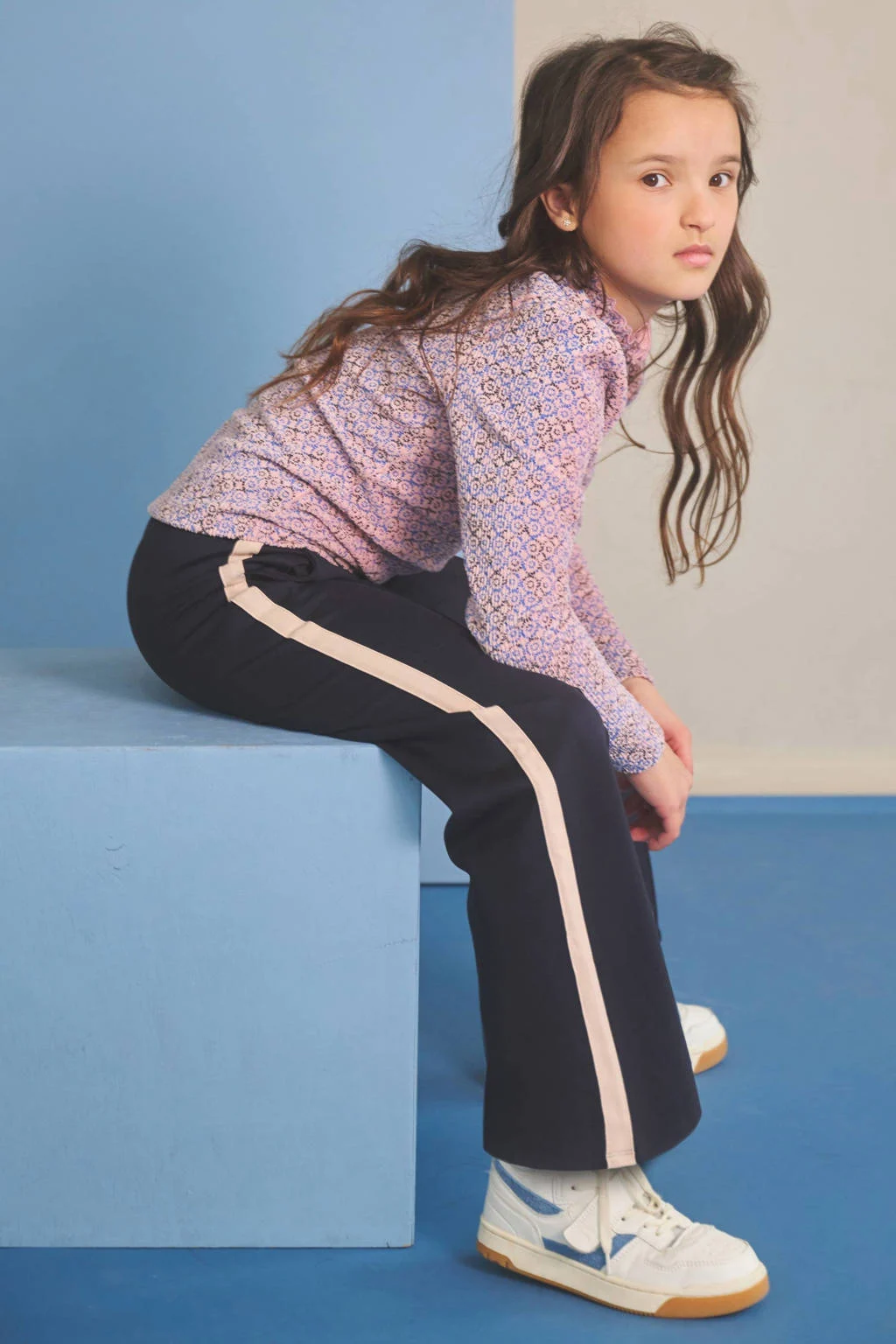 NONO regular casual broek donkerblauw
