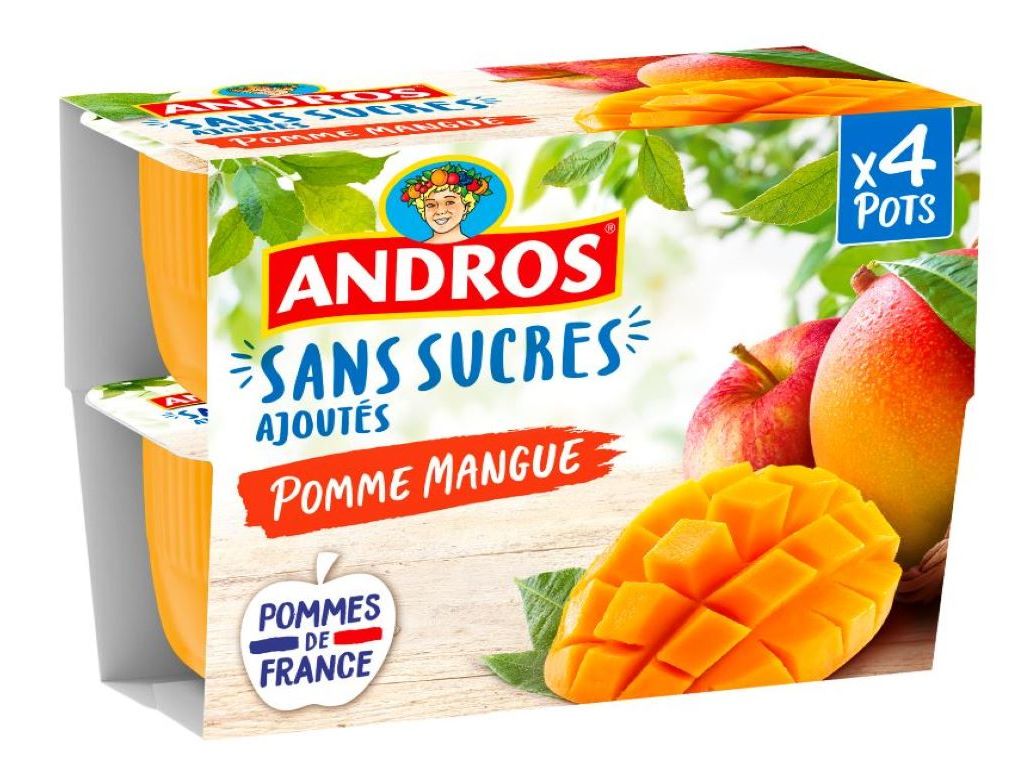 SOBREMESA FRUTA ANDROS S/AÇUCAR MAÇA MANGA 4X100G