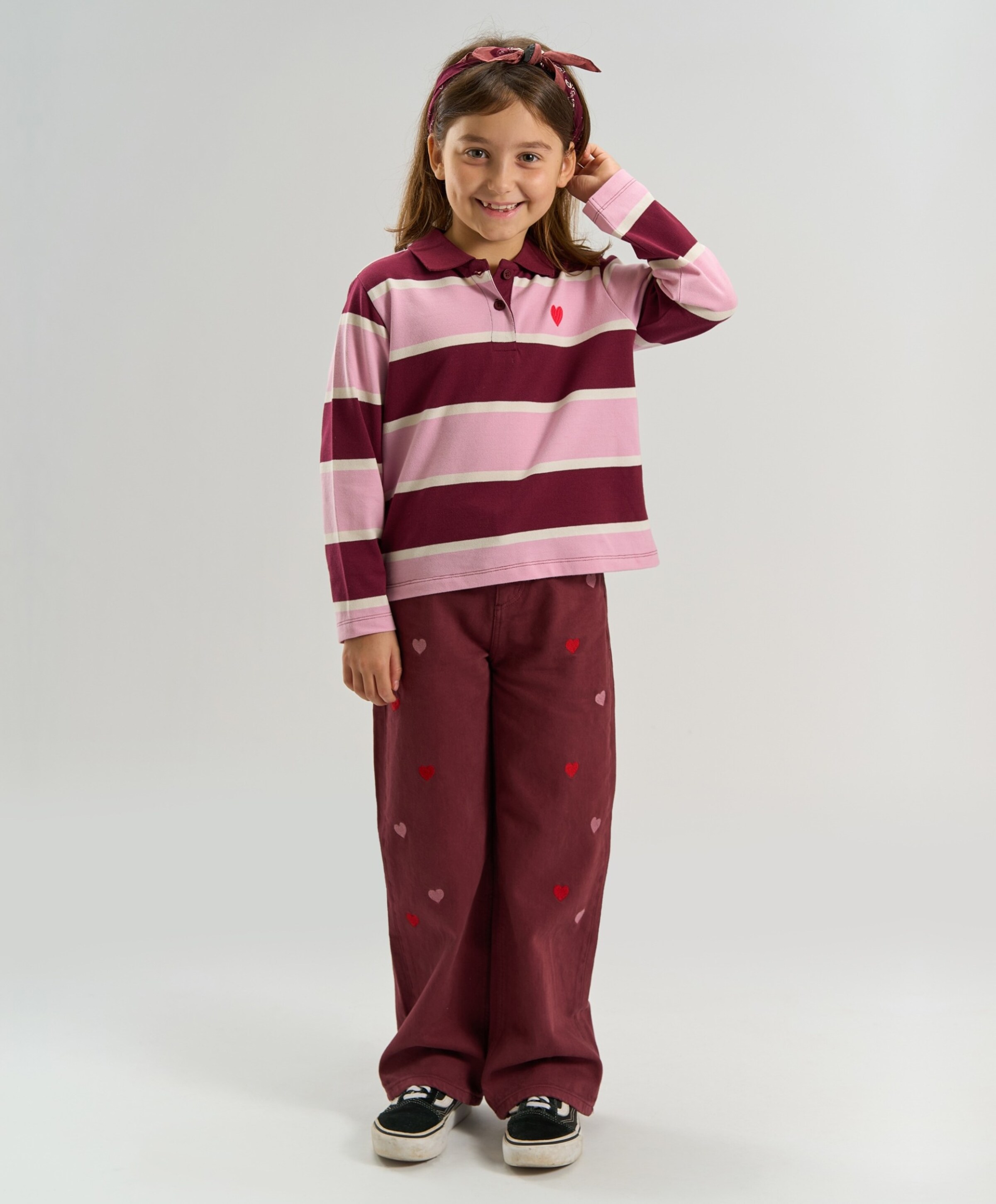 THE NEW Meisjes polo bordeaux