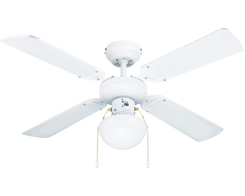Emvatis Madeira 50W plafondventilator - zonder gloeilamp, 50 dB(A), Ø 106 cm, wit, uitbreidbaar met afstandsbediening, zomer- en winterstand