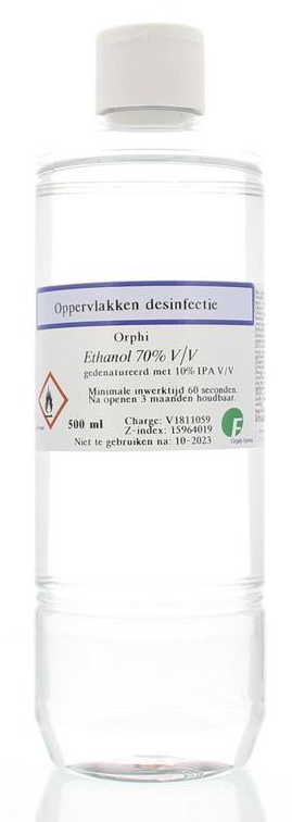 Orphi Alcohol 70% En 10% Isopropanol 500ml