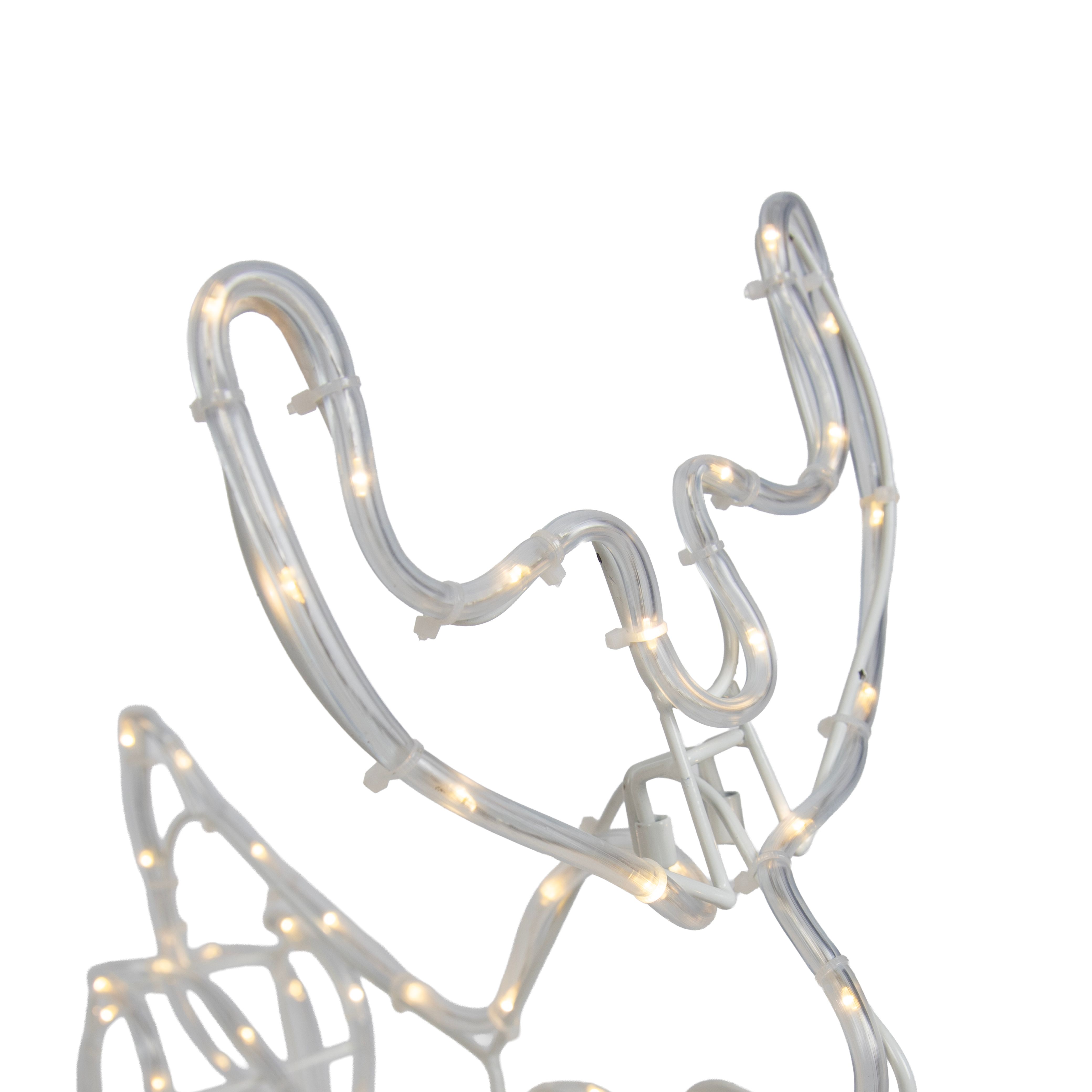 Kerst vloerlamp rendier met slee 116cm incl. LED met timer IP44 - Sori