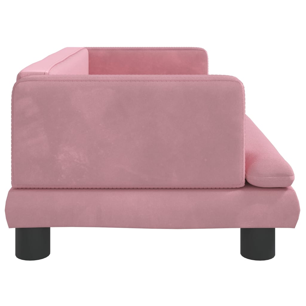 Cama para cães vidaXL em veludo rosa, 60x40x30 cm