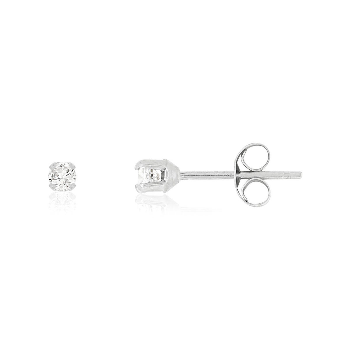 Boucles d'oreilles or blanc 375 zirconias