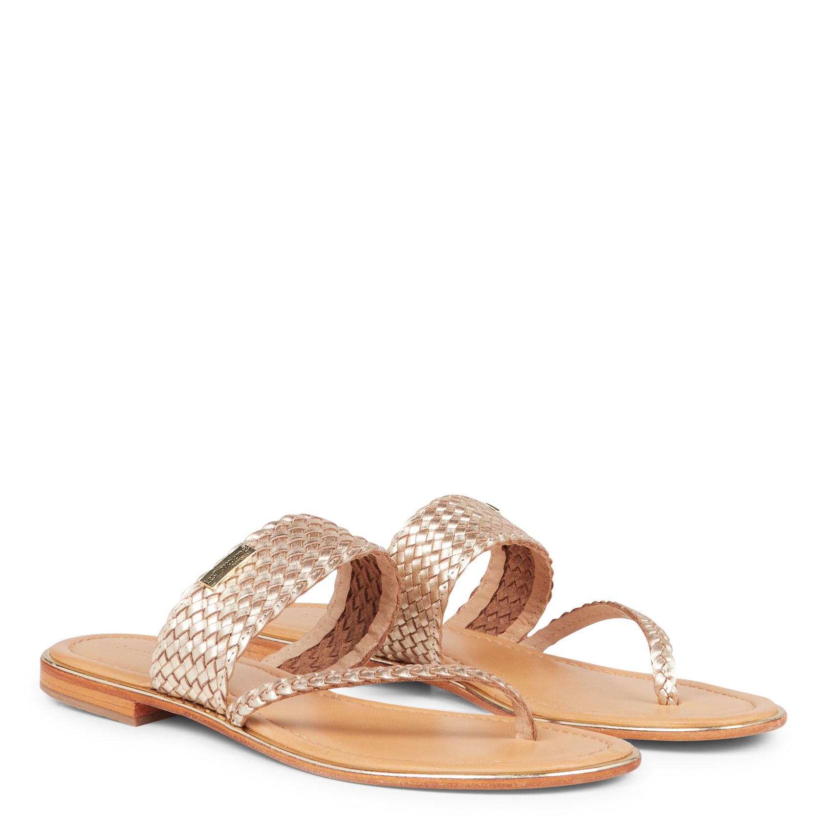 HONIT - Mules plates en cuir| Doré