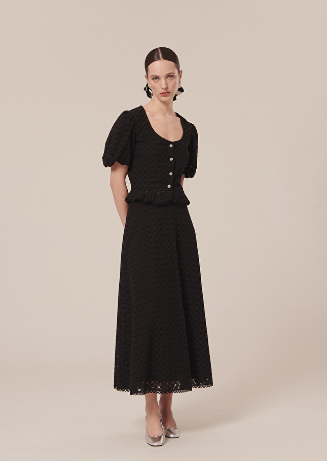 Chemise Clorindanoire en broderie anglaise