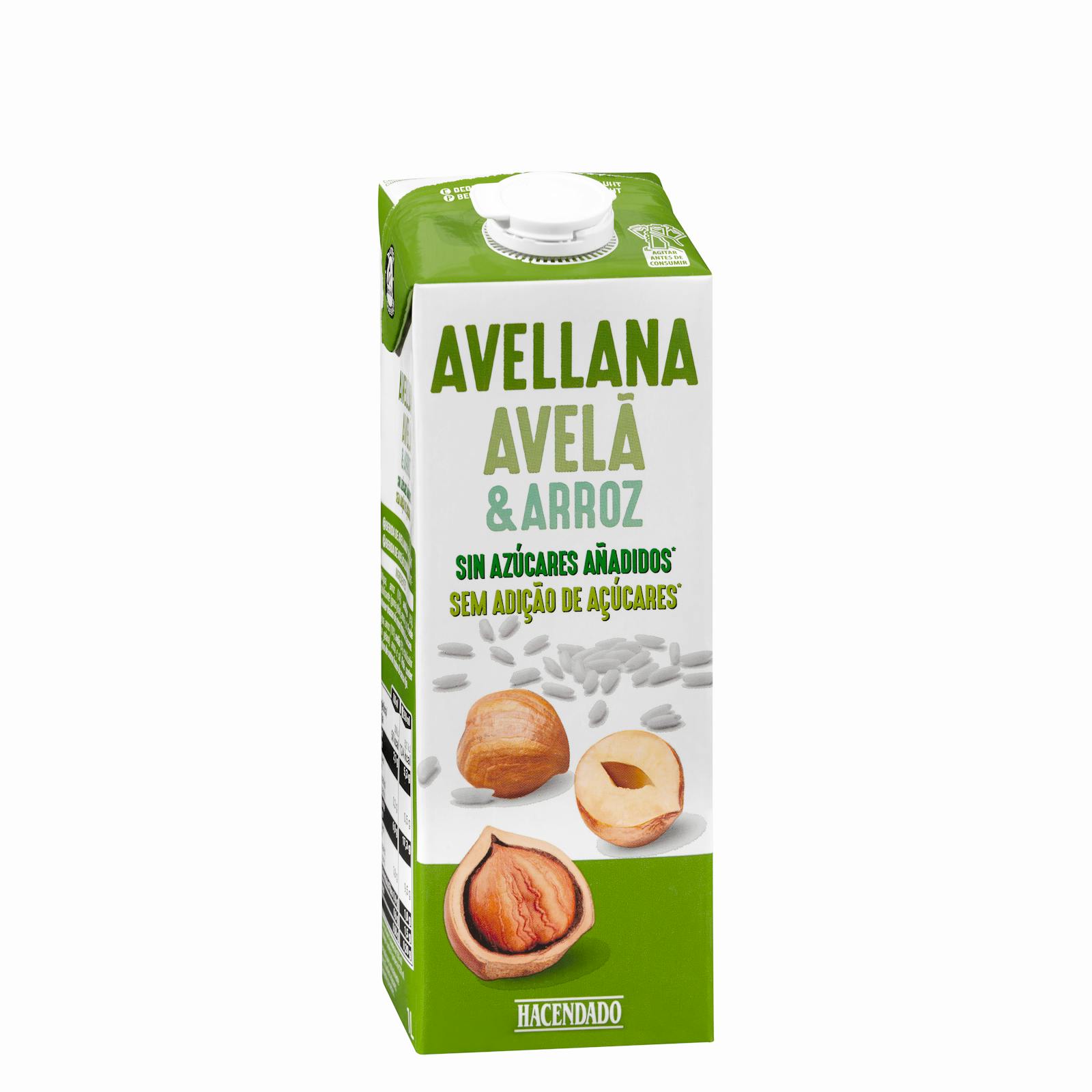 Boisson aux noisettes et au riz sans sucres ajoutés Hacendado
