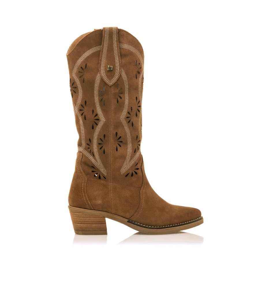 Botas Mustang Teo em couro marrom - Salto de 5 cm -