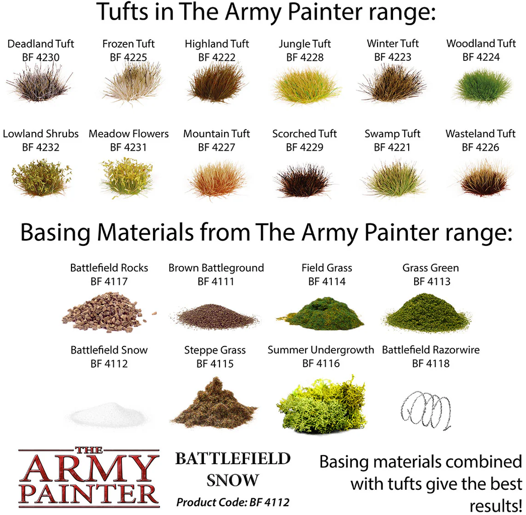 The Army Painter  Battlefield Basing: Snow    Der winterliche Untergrund für deine Dioramen