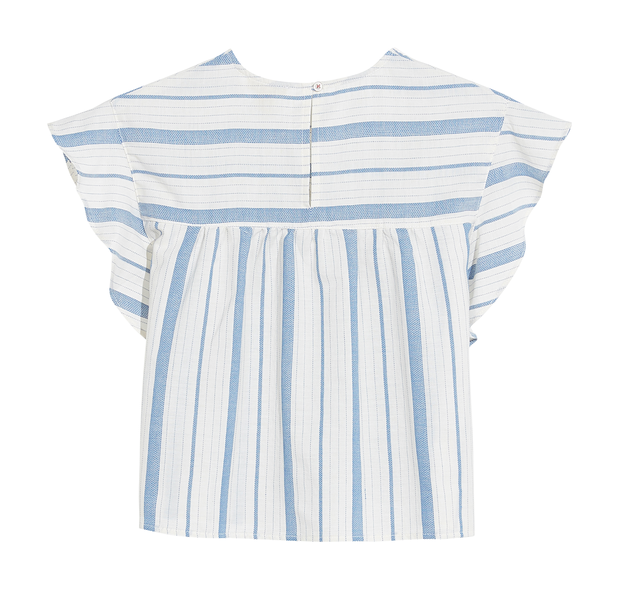 PEPPERS - Blouse col rond en coton | Bleu