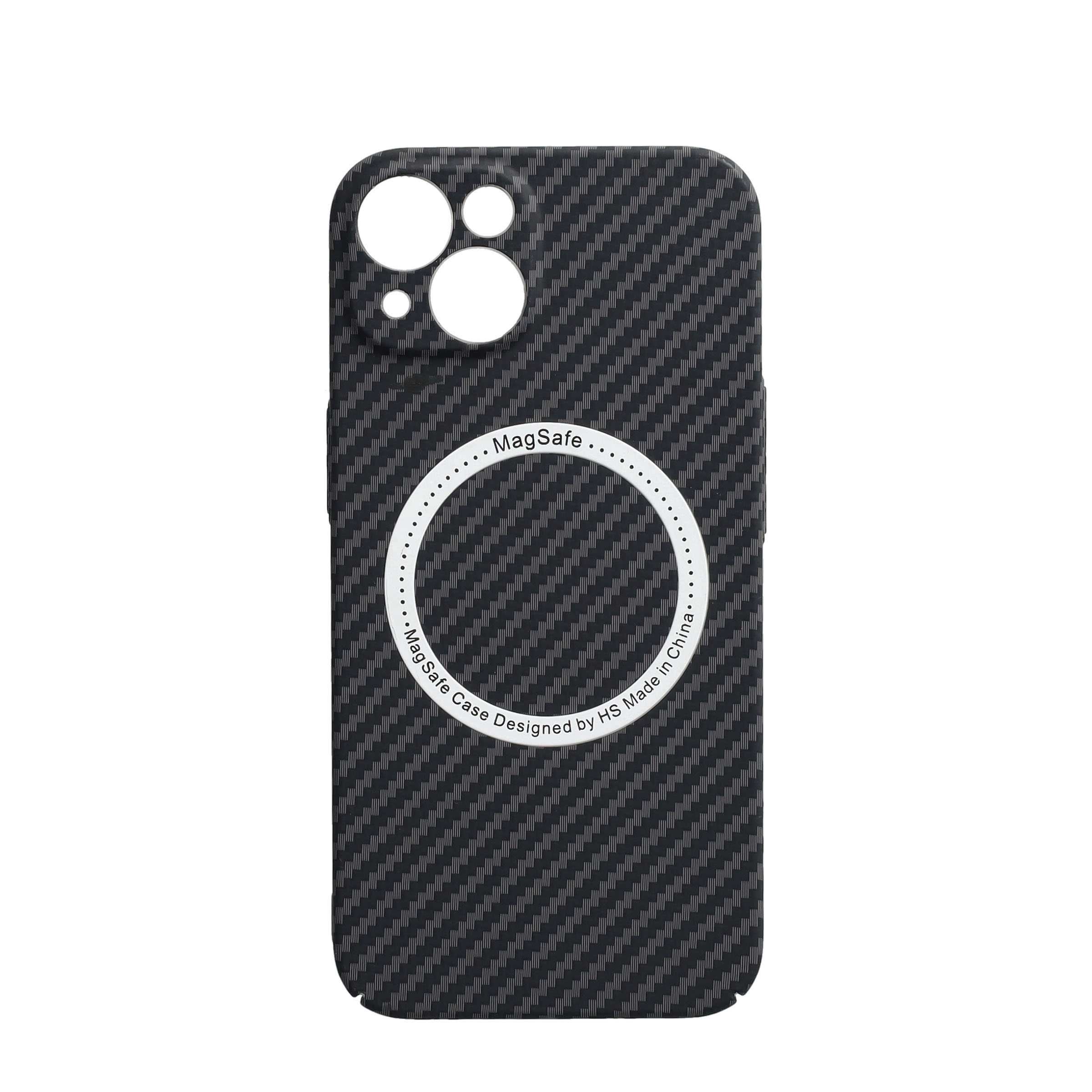 iPhone 13 MagSafe Hardcase Hülle im Carbon Look - Schwarz
