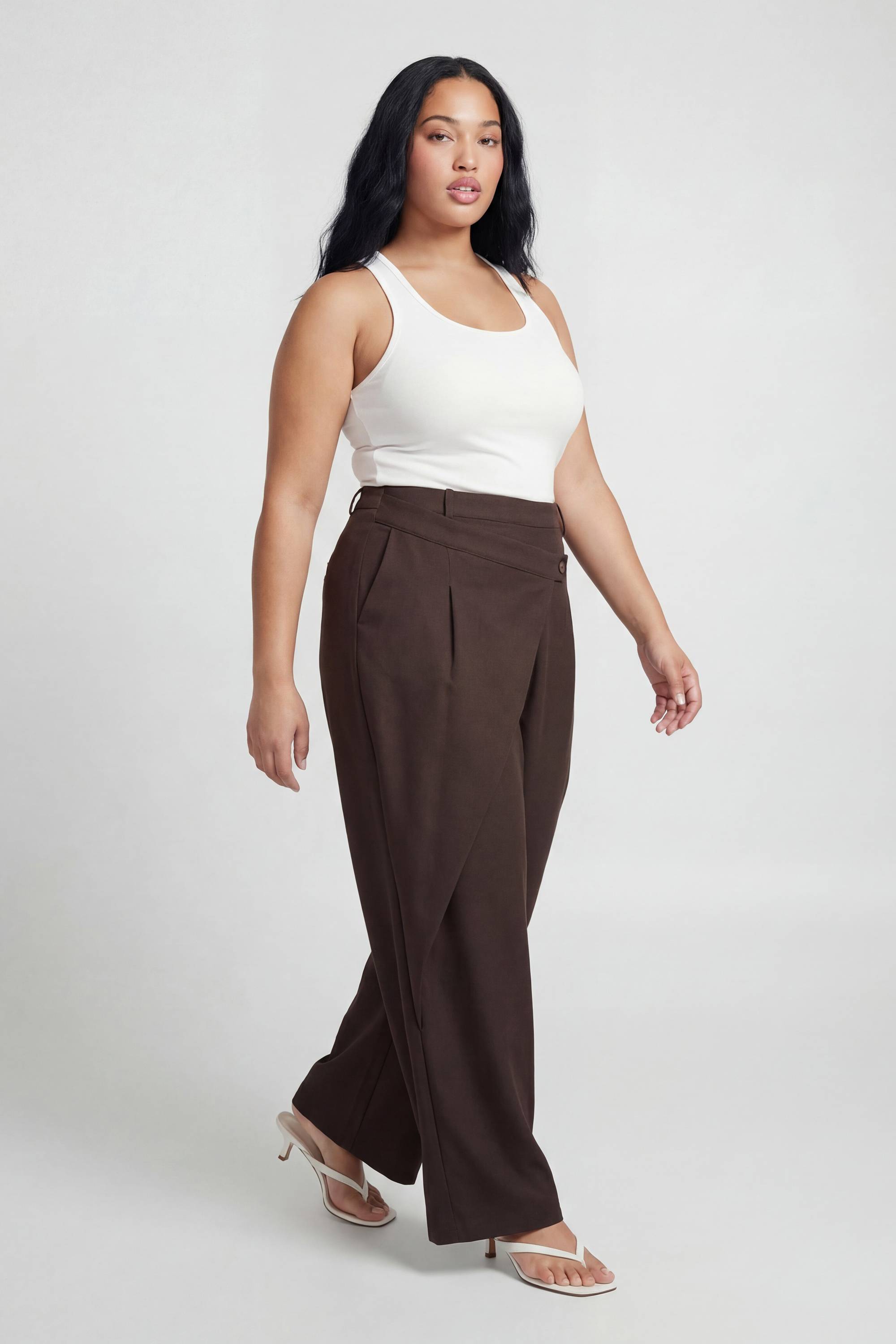 boohoo Pantalon Ballon Grande Taille À Taille Croisée