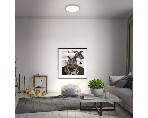 LED plafondlamp 24W 2900 lm 3000 K HxØ 5x38 cm Runa zilver