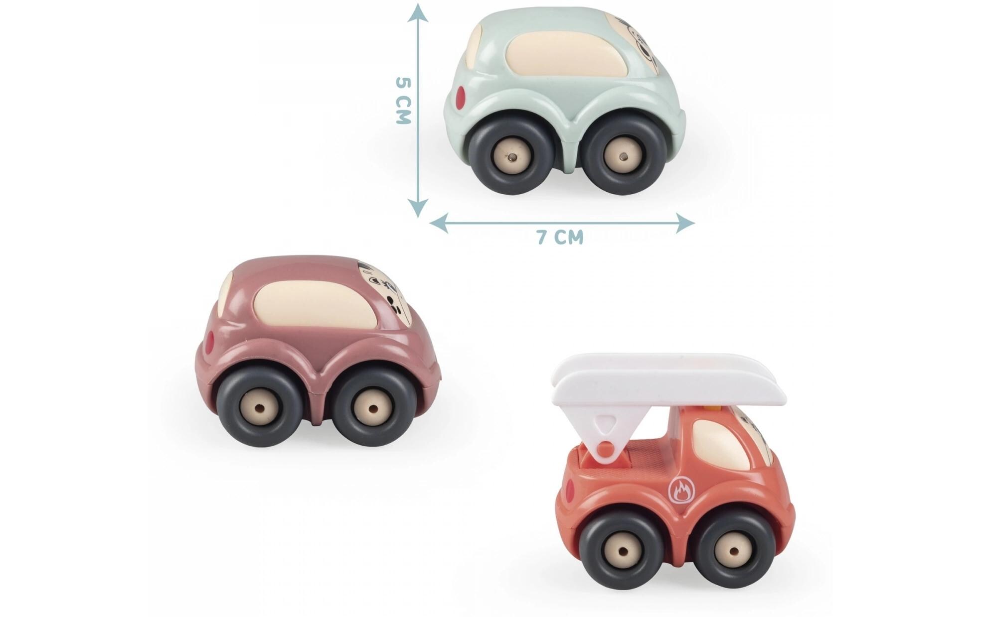 Spielzeugautos SetMini-Flitzer-Set, mit drei kindgerechten Spielzeug-Fahrzeugen sowie einer Transportbox
