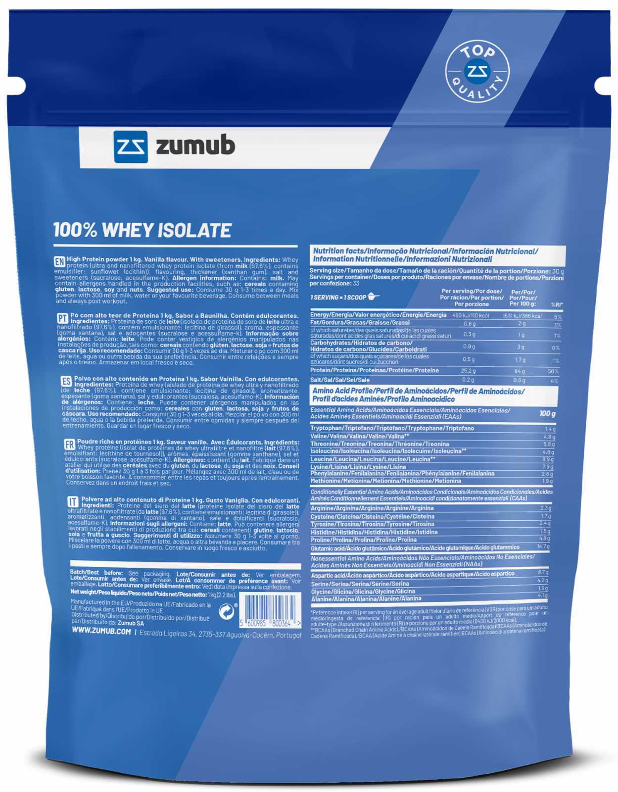 Zumub 100% Whey Isolate 30g